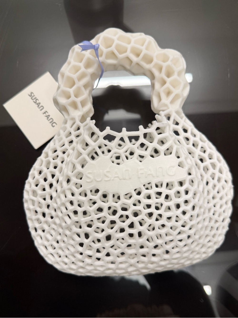 Susan Fang White Honeycomb Handbag